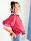 Becky Zip Front Top | Burgundy