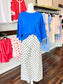 Clay Contrast Trim Knit Top | Blue