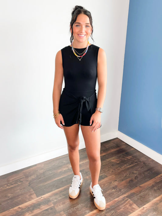 Austyn Wrap Tie Athletic Dress | Black