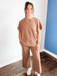 Spencer Checkered Jersey Knit Set | Brown