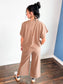 Spencer Checkered Jersey Knit Set | Brown