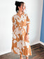 Brenda Floral Tie Waist Dress | Taupe