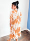 Brenda Floral Tie Waist Dress | Taupe
