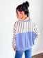 Brody Striped Knit Top | Denim