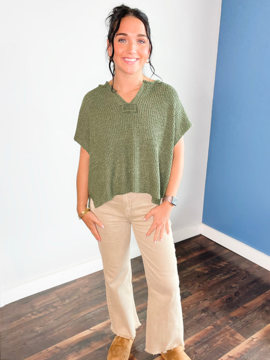 Randi Washed Frayed Hem Zenana Jeans | Ash Mocha