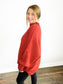 Bonnie Side Slit Oversized Sweater | Rust
