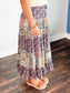 Katherine Printed Tiered Maxi Skirt | Navy