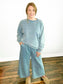 Mila Acid Wash Fleece Pants | Blue Grey