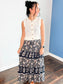 Mazi Printed Ruffled Tiered Midi Skirt