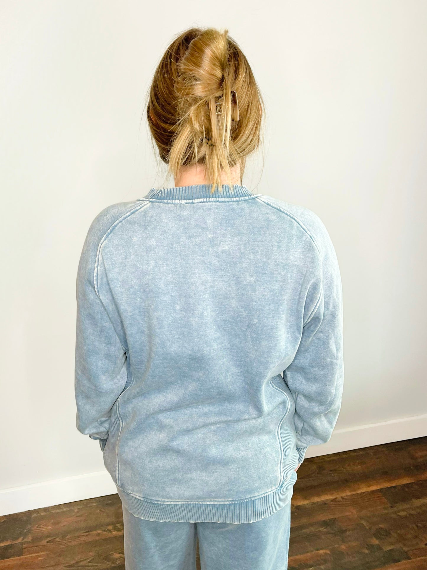 Bailey Raglan Sweatshirt | Blue Grey