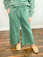 Mila Acid Wash Fleece Pants | Dark Green