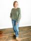 Eloise Washed Oversized Boxy Sweater | Dark Olive