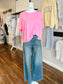 Jenna Washed Oversized Top | Pink