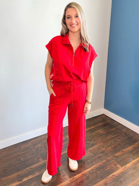 Rhett Jersey Stripe Accent Set | Red