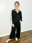 Dixie Contrast Strip Sweatsuit Set | Black