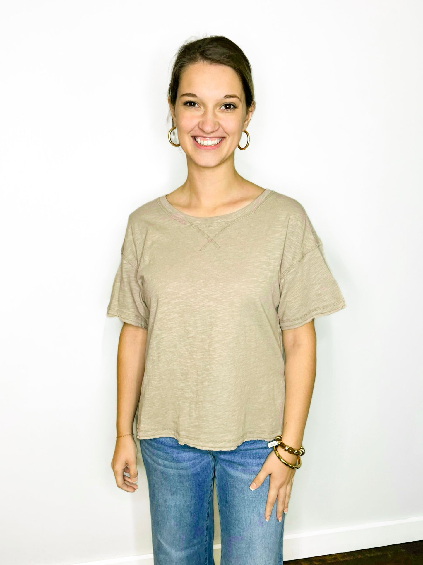 Leah Cotton Slub Tee | Ash Mocha