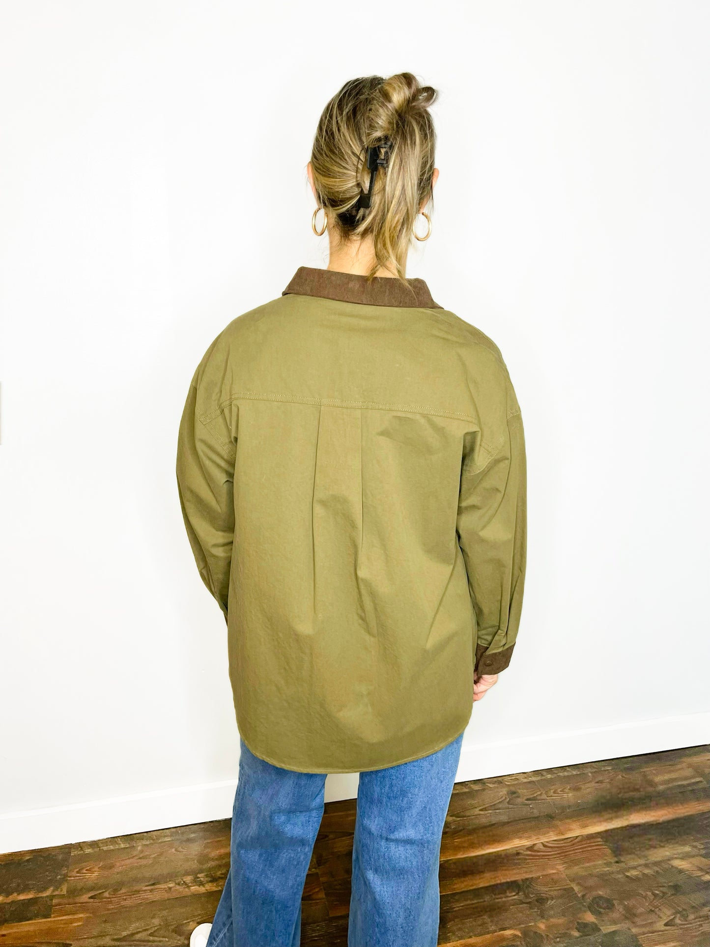 Amelia Button-Down Barn Jacket | Olive