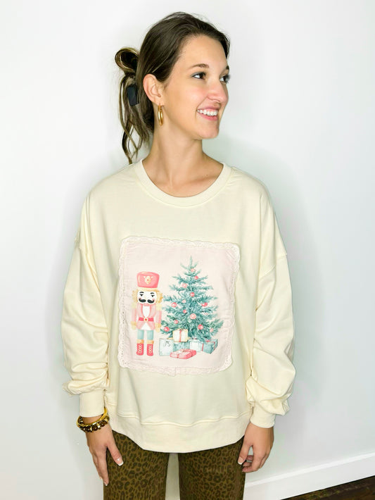Christmas Corduroy Sweatshirt | Cream