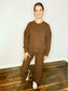 Emerson Ribbed Pullover & Pants Set | Brown