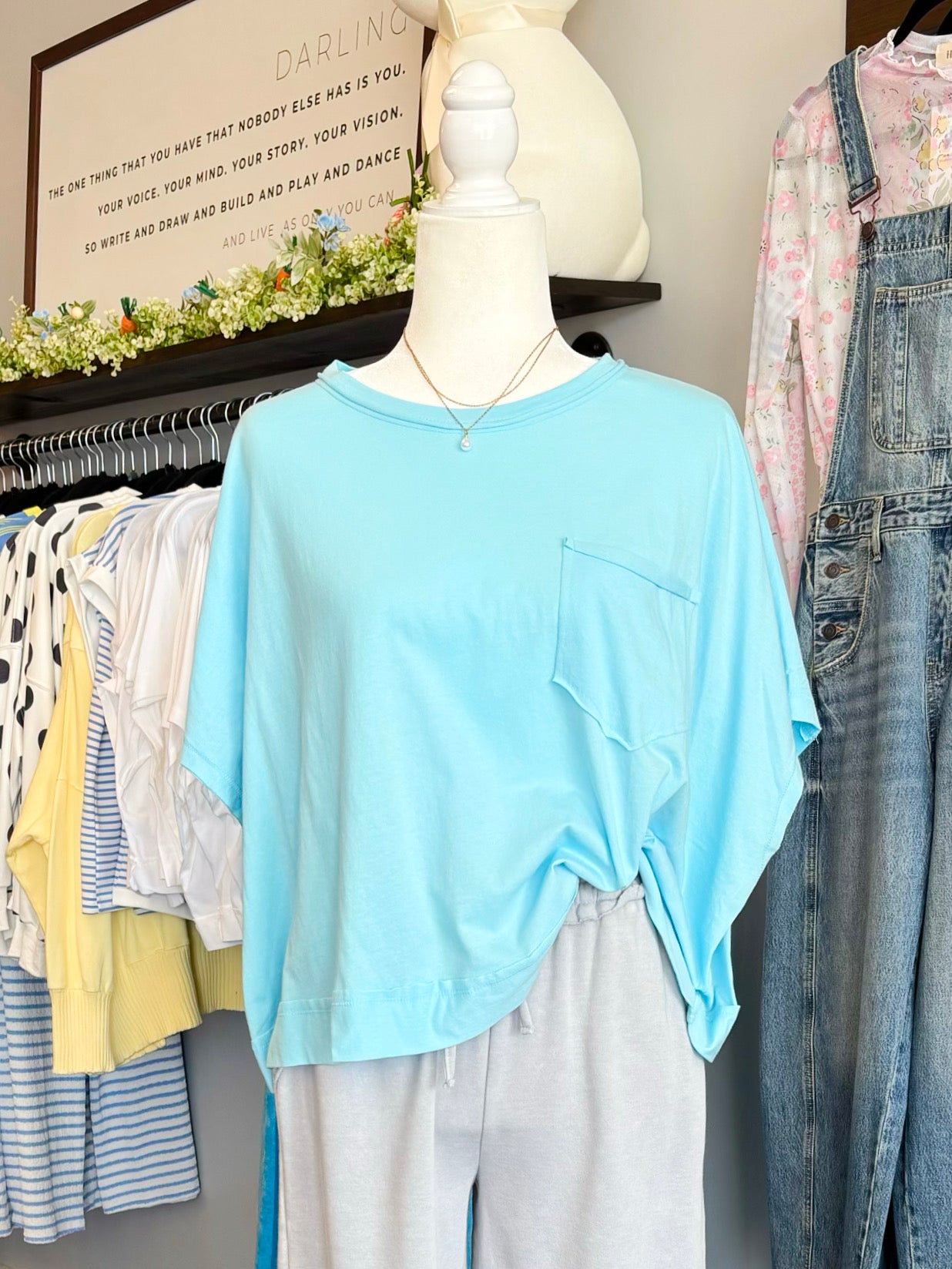 Gemma Oversized Top | Sky Blue