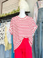 Andrea Striped Short Sleeve Top | Ruby